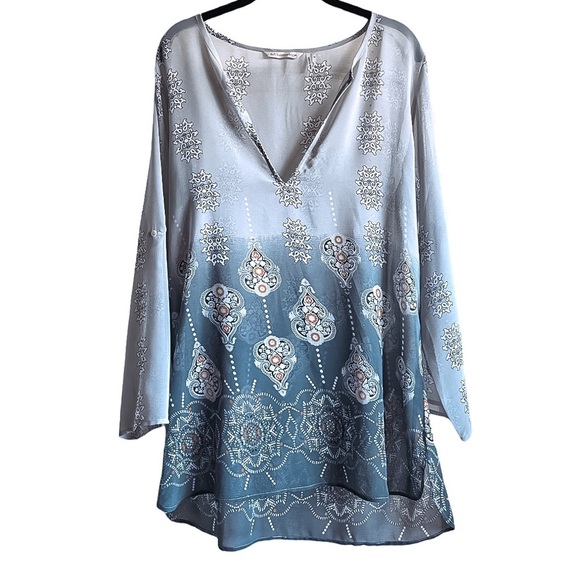 Soft Surroundings Tops - Soft Surroundings Semi Sheer V Neck Tunic Top | M